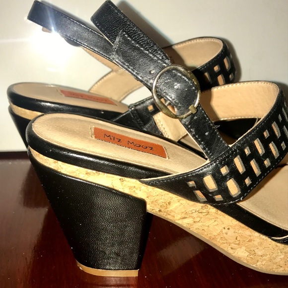 Miz Mooz Roma leather and cork heels size 9 - Picture 3 of 8